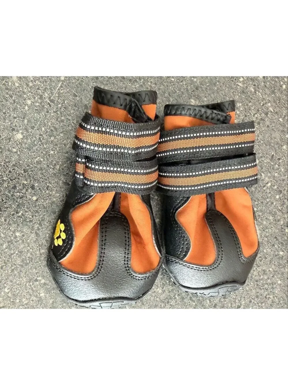 Acadia Trail Orange & Black All-Weather Dog Booties - Reflective lot 2